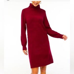 J. Crew Factory Rich Burgundy Long Sleeve Sweater Dress